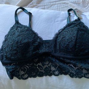 Adrienne Vittadini dark teal XL lace bralette